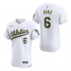 Men's Oakland Athletics Aledmys Diaz White Home Elite Player Jersey