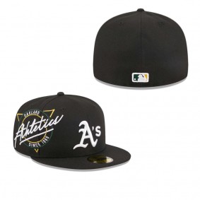 Men's Oakland Athletics Black Neon 59FIFTY Fitted Hat
