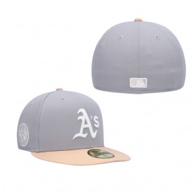 Men's Oakland Athletics Gray Peach 1987 MLB All-Star Game Purple Undervisor 59FIFTY Fitted Hat