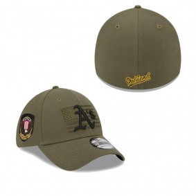 Men's Oakland Athletics Green 2023 Armed Forces Day 39THIRTY Flex Hat