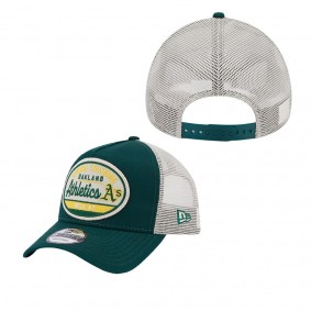 Men's Oakland Athletics Green 2023 Spring Training Patch A-Frame Trucker 9FORTY Snapback Hat