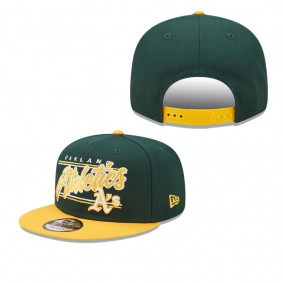 Men's Oakland Athletics Green Gold Team Script 9FIFTY Adjustable Snapback Hat
