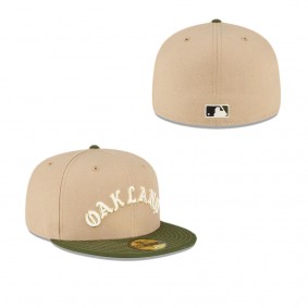 Oakland Athletics Just Caps Beige Camel 59FIFTY Fitted Hat