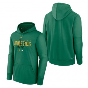 Men's Oakland Athletics Kelly Green Authentic Collection Pregame Performance Pullover Hoodie