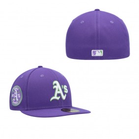 Men's Oakland Athletics Purple Lime Side Patch 59FIFTY Fitted Hat