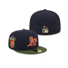 Oakland Athletics Sprouted 59FIFTY Fitted Hat Navy