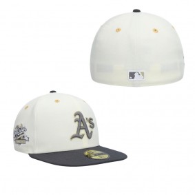 Men's Oakland Athletics White Charcoal 1989 World Series Chrome 59FIFTY Fitted Hat