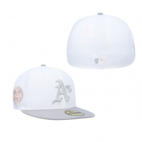 Men's Oakland Athletics White Gray 1972 World Series Side Patch Undervisor 59FIFTY Fitted Hat