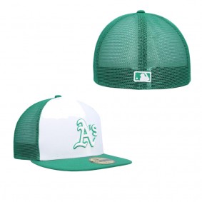 Men's Oakland Athletics White Green 2023 On-Field Batting Practice 59FIFTY Fitted Hat