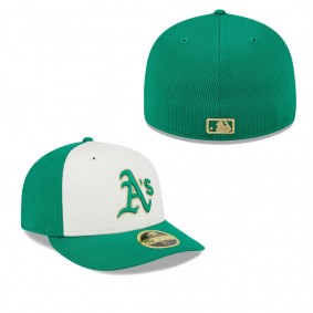 Men's Oakland Athletics White Green 2024 St. Patrick's Day Low Profile 59FIFTY Fitted Hat