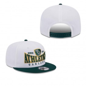Men's Oakland Athletics White Green Crest 9FIFTY Snapback Hat