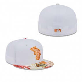Men's Oakland Athletics White Orange Flamingo 59FIFTY Fitted Hat