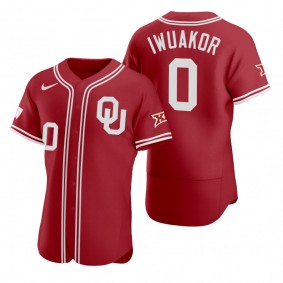 Oklahoma Sooners #0 Victor Iwuakor Red Vapor Prime College Baseball Jersey