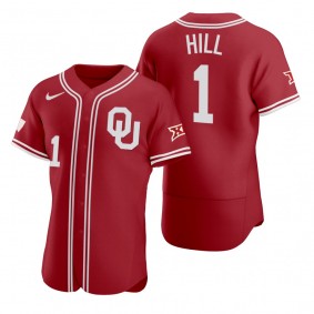 Oklahoma Sooners #1 Jalen Hill Red Vapor Prime College Baseball Jersey