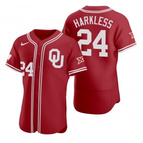Oklahoma Sooners #24 Elijah Harkless Red Vapor Prime College Baseball Jersey