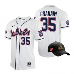 Ole Miss Rebels #35 Kevin Graham White 2022 College World Series Champions Free Hat Jersey