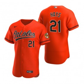 Men's Baltimore Orioles Austin Hays Nike Orange Authentic Alternate Jersey