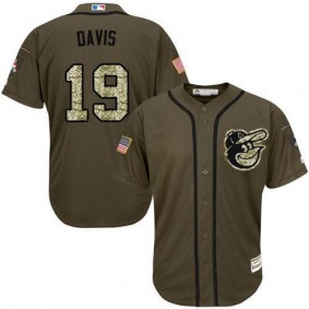 Male Baltimore Orioles #19 Chris Davis Olive Camo Stitched Baseball Jersey