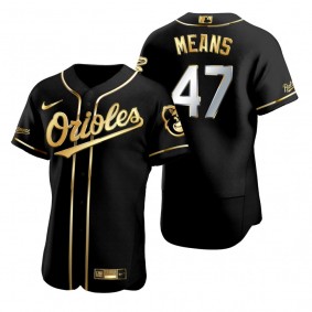 Baltimore Orioles John Means Nike Black Golden Edition Authentic Jersey
