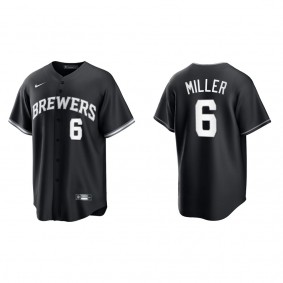 Owen Miller Milwaukee Brewers Nike Black White Replica Jersey