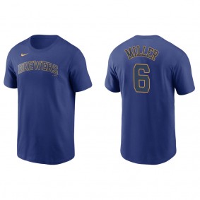Owen Miller Men's Milwaukee Brewers Christian Yelich Nike Royal Name & Number T-Shirt