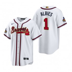Ozzie Albies Atlanta Braves White 2022 Gold Program Replica Jersey