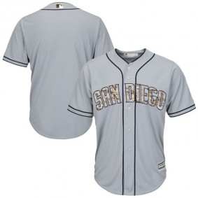 Male San Diego Padres Gray Camo Logo Team Jersey