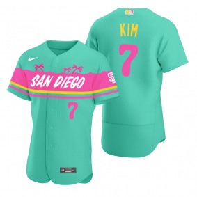 Men's San Diego Padres Ha-Seong Kim Teal City Connect Authentic Jersey