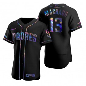 San Diego Padres Manny Machado Nike Black Authentic Holographic Golden Edition Jersey