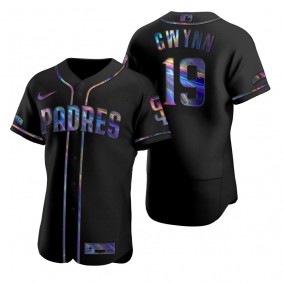 San Diego Padres Tony Gwynn Nike Black Authentic Holographic Golden Edition Jersey