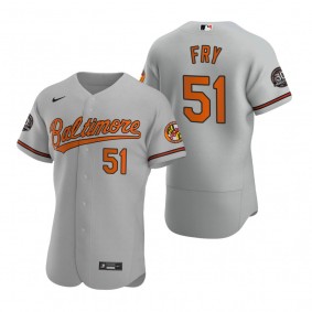 Men's Baltimore Orioles Paul Fry Nike Gray 30th Anniversary Authentic Jersey