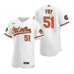 Men's Baltimore Orioles Paul Fry Nike White 30th Anniversary Authentic Jersey