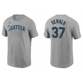 Men's Seattle Mariners Paul Sewald Gray Name & Number T-Shirt