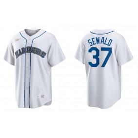 Men's Seattle Mariners Paul Sewald White Cooperstown Collection Home Jersey