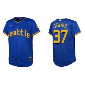 Paul Sewald Youth Seattle Mariners Royal 2023 City Connect Replica Jersey