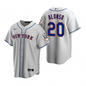New York Mets Pete Alonso Nike Gray 60th Anniversary Replica Jersey