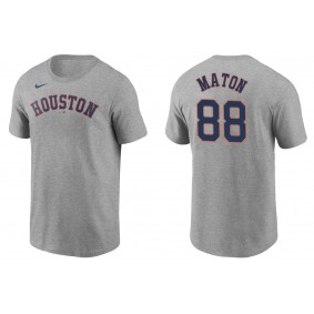 Men's Houston Astros Phil Maton Gray Name & Number T-Shirt