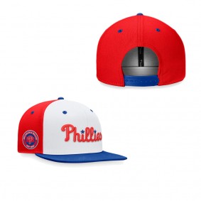 Men's Philadelphia Phillies  White Royal Iconic Color Blocked Snapback Hat