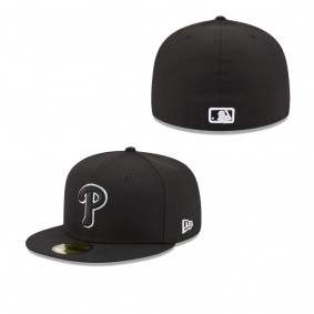 Men's Philadelphia Phillies Black on Black Dub 59FIFTY Fitted Hat