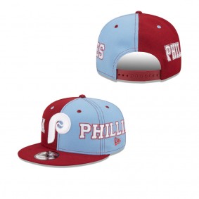 Men's Philadelphia Phillies Burgundy Light Blue Team Split 9FIFTY Snapback Hat