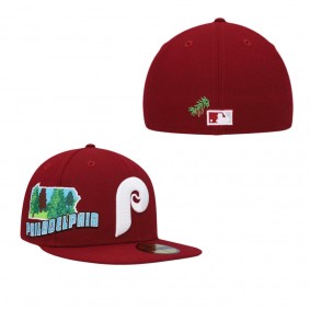 Men's Philadelphia Phillies Burgundy Stateview 59FIFTY Fitted Hat