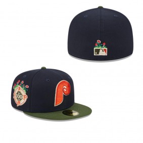 Philadelphia Phillies Cooperstown Collection Sprouted 59FIFTY Fitted Hat Navy