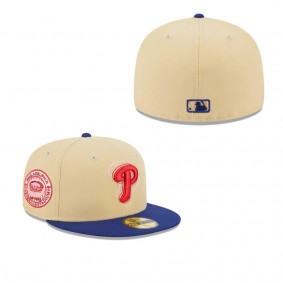Men's Philadelphia Phillies Cream Royal MLB NWE Illusion 59FIFTY Fitted Hat