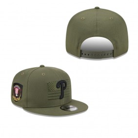 Men's Philadelphia Phillies Green 2023 Armed Forces Day 9FIFTY Snapback Adjustable Hat