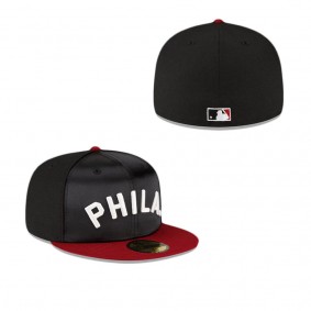 Philadelphia Phillies Just Caps Black Satin 59FIFTY Fitted Hat