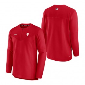 Men's Philadelphia Phillies Nike Red Authentic Collection Game Time Performance Half-Zip Top