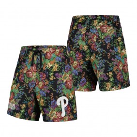 Men's Philadelphia Phillies PLEASURES Black Floral Shorts