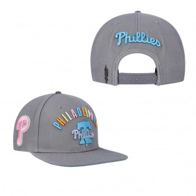 Philadelphia Phillies Pro Standard Washed Neon Snapback Hat Gray