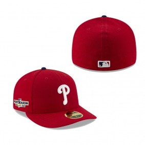 Men's Philadelphia Phillies Red 2022 Postseason Side Patch Low Profile 59FIFTY Fitted Hat