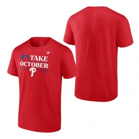 Men's Philadelphia Phillies Fanatics Branded Red 2023 Postseason Locker Room T-Shirt